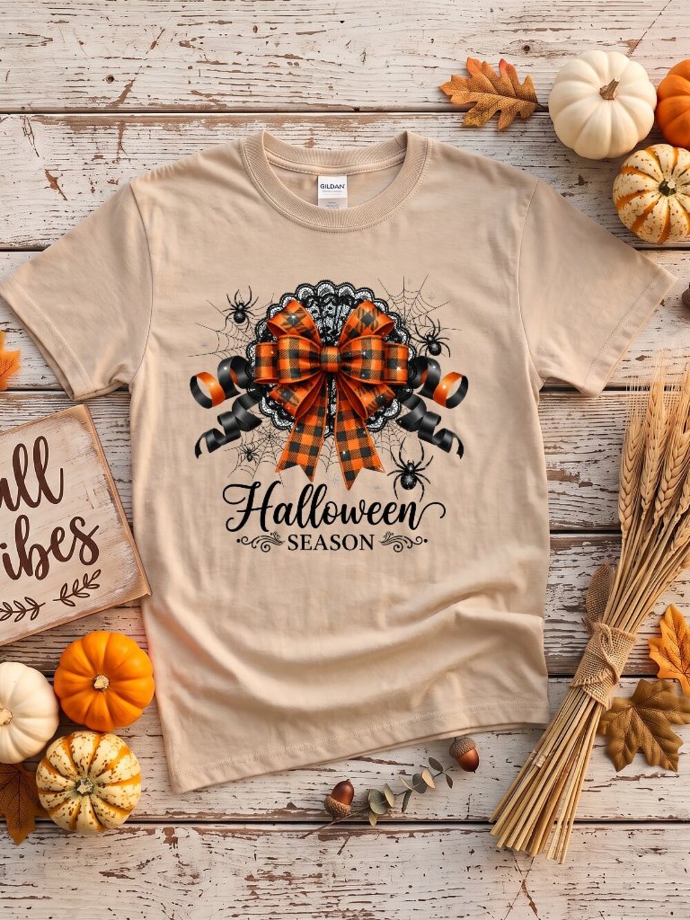 Gildan SoftStyle Halloween Graphic Tee Sand